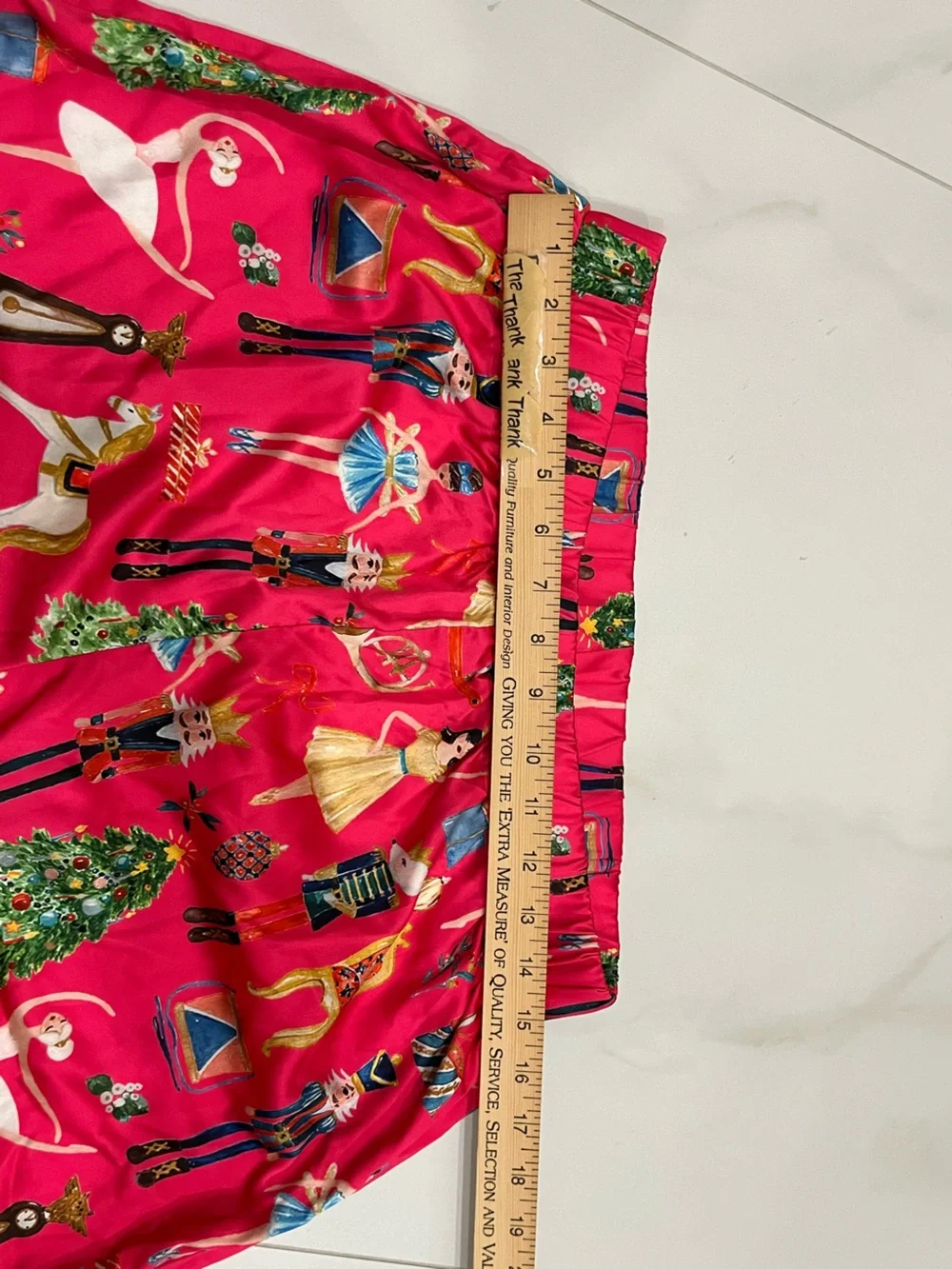 Sheshow Women’s Satin Holiday Print Pajama Set - Red Large